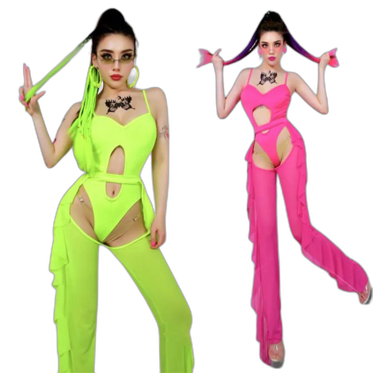 Neon Bodysuit: Sexy Female Rave Wear