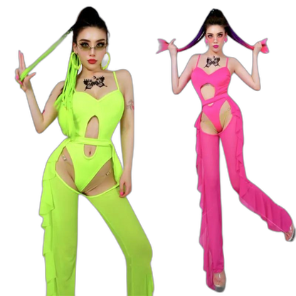Neon Bodysuit: Sexy Female Rave Wear