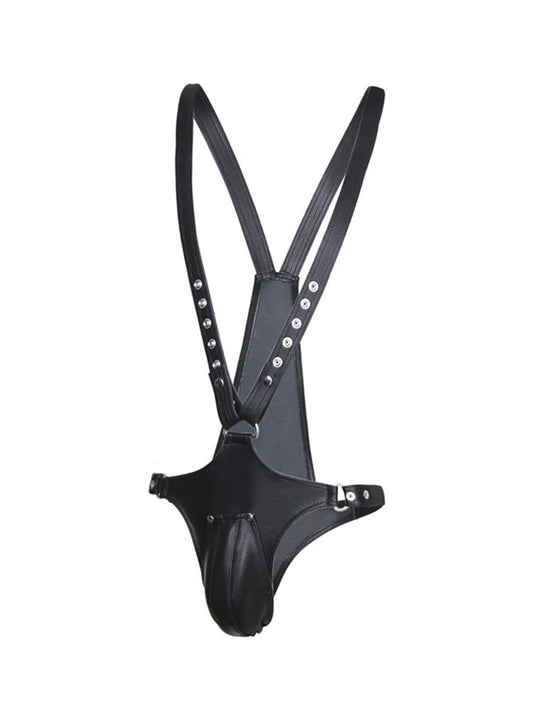 Exposed V-Strap Bodysuit with Large Bulge Pouch