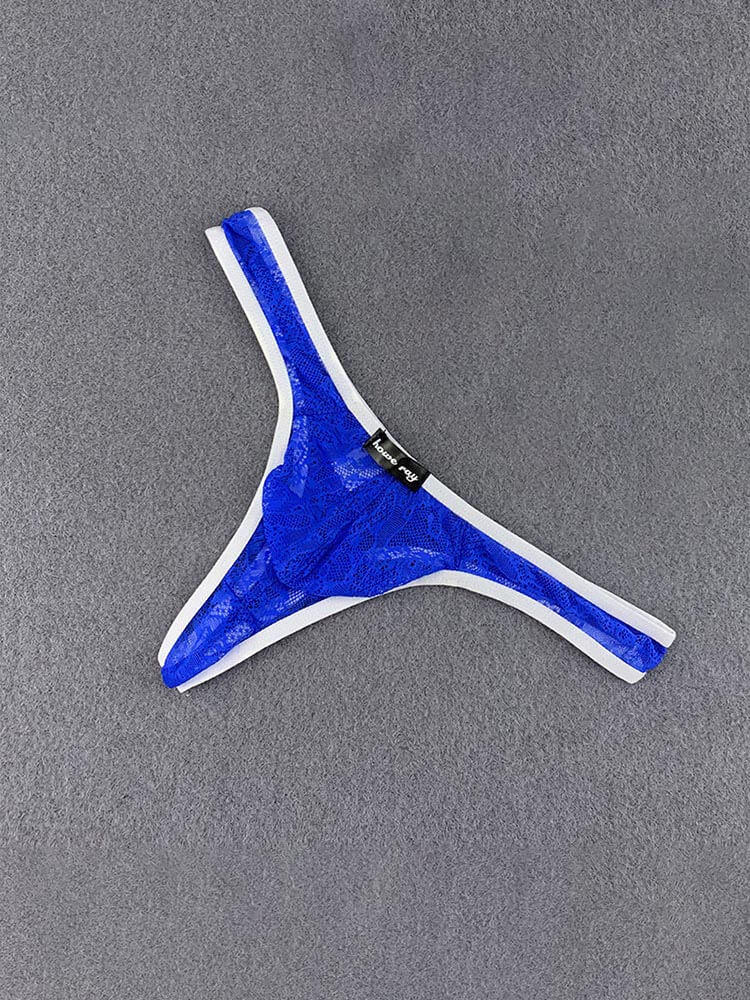 Men's Sexy Transparent Lace Low-Rise Stretch Thong