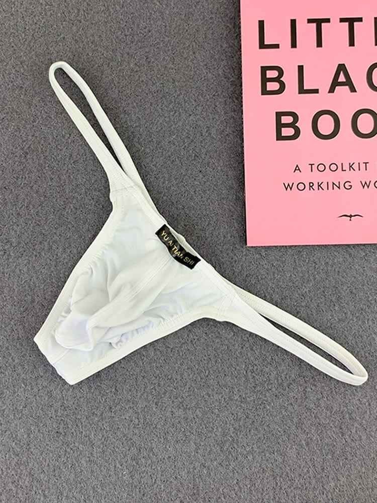 Men's Solid Color Low Waist U-Convex Thong
