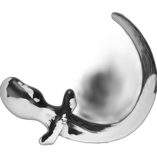 BEAGLE Puppy Tail Butt Plug | White & Black Swirl