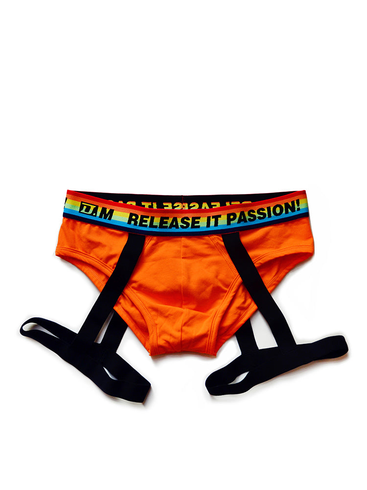D.M Rainbow Solid Color Suspender Briefs