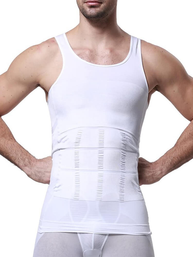 Men's Solid Color Slim Shaping Tummy Control Vest