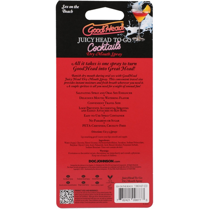 GoodHead Juicy Head Cocktails Dry Mouth Spray To-Go Sex on the Beach