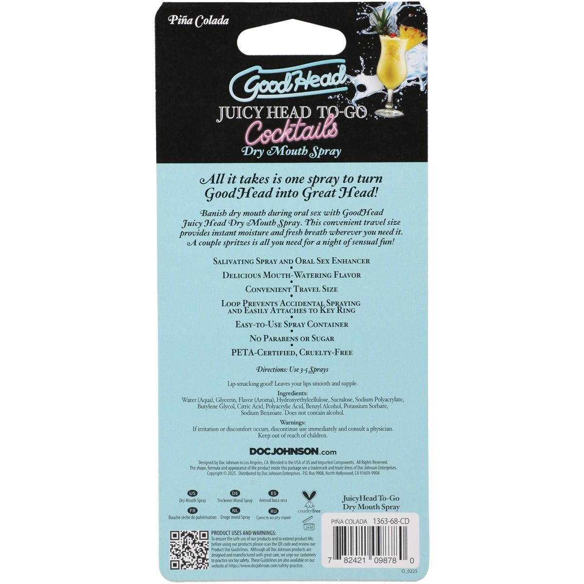 GoodHead Juicy Head Cocktails Dry Mouth Spray To-Go Pi?a Colada