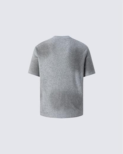 Waffle New Texture Vintage Washed Short T-Shirt