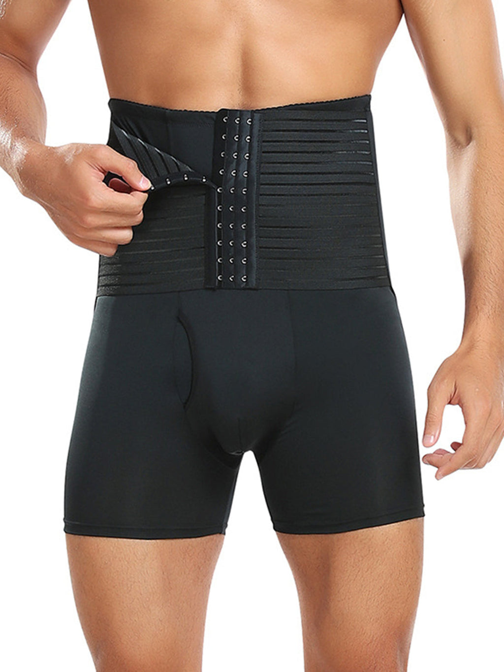Men's Tummy Control Boxer Briefs with Open Fly