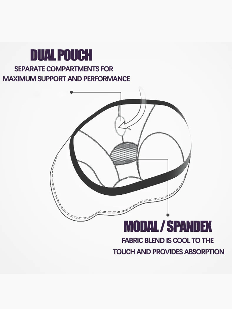 Aoelemen 2 Pack Modal Stretch Separate Pouch Boxer Briefs