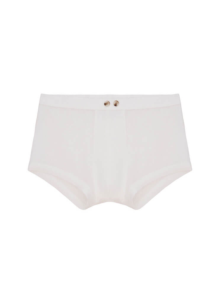Men's Solid Color Button Soft Tencel Boxer Briefs