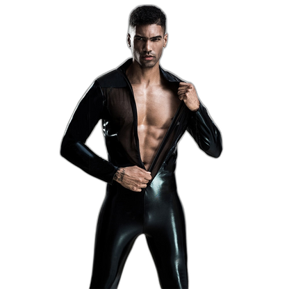 Men's Sheer Mesh Bodysuit