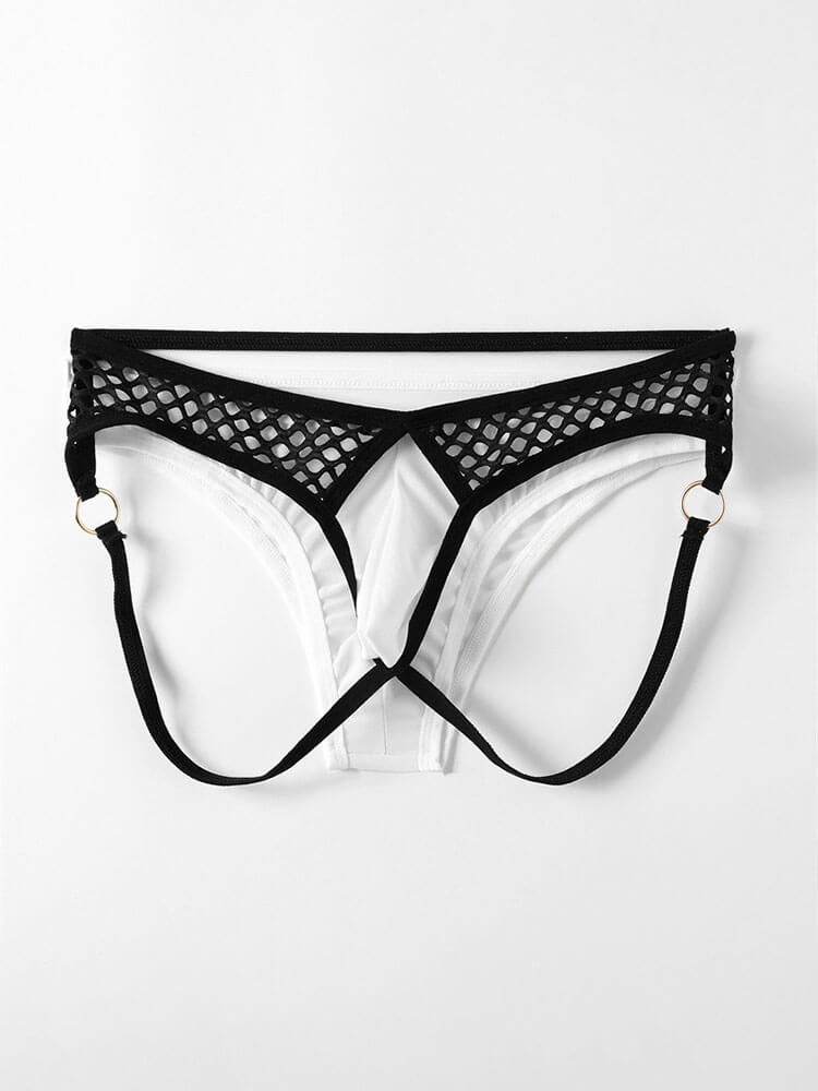 Men's Sexy Cut-Out Fishnet Stretchy Double Thong