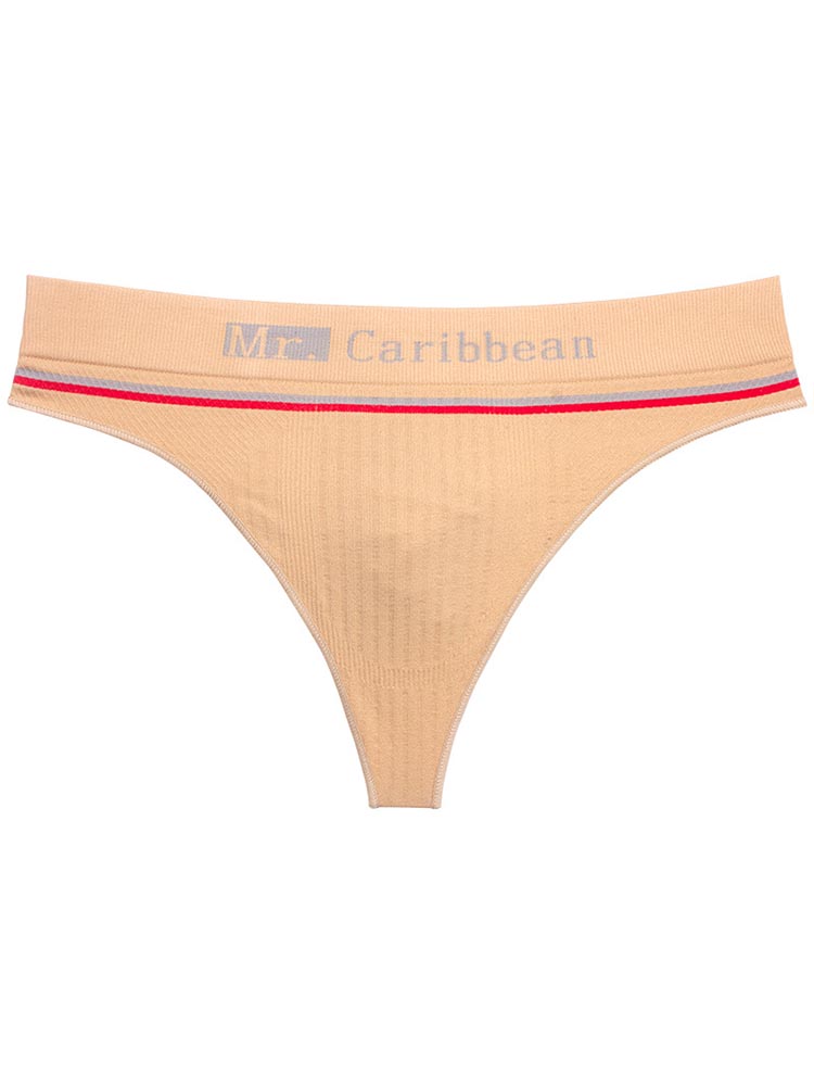Men's Wide Waist Vertical Striped Seamless Thong