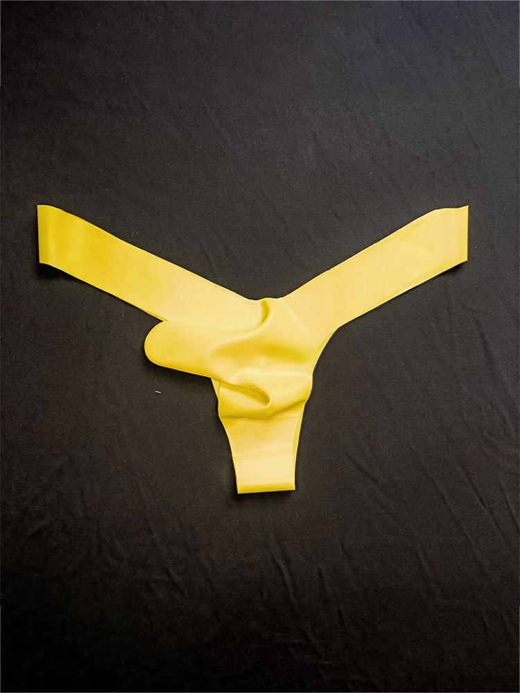 Men's Low-Rise Seamless Latex V-Cut Thong