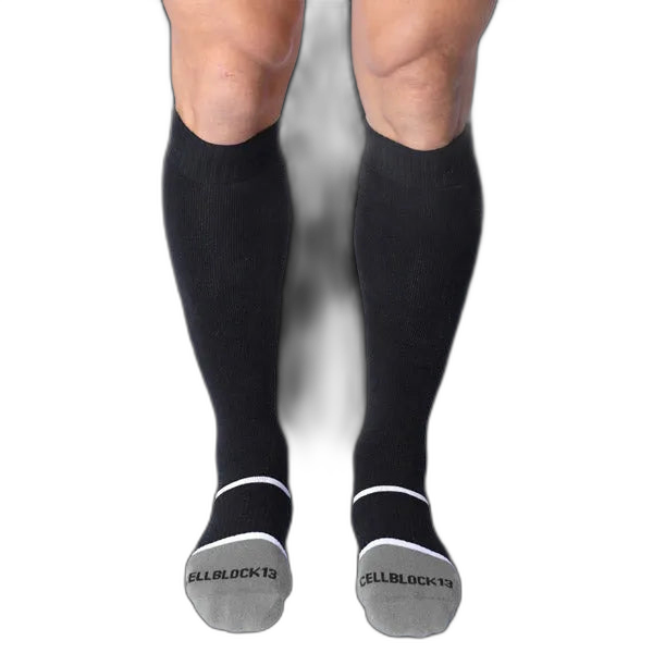 Cell Block 13 Take Down Knee High Socks | Grey