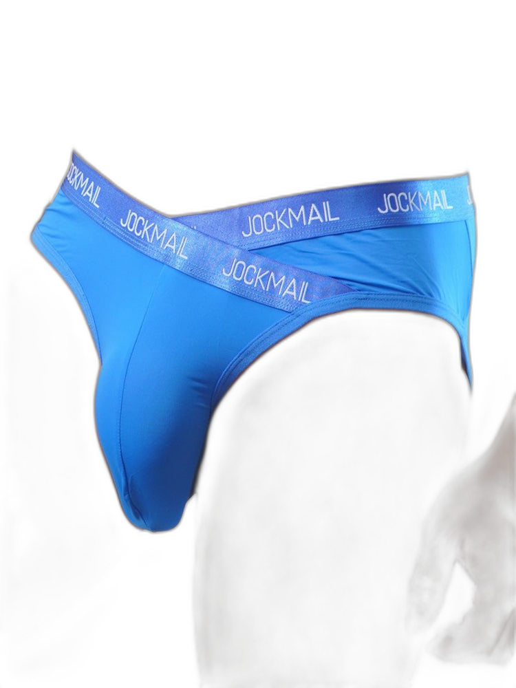 2 Pack Men's Sporty Letter Print Supportive Low-Rise Ice Silk Skin-Friendly Bikini