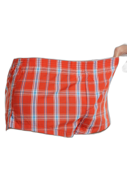 Men’s Vent Classic Plaid Cotton Boxers With Fly
