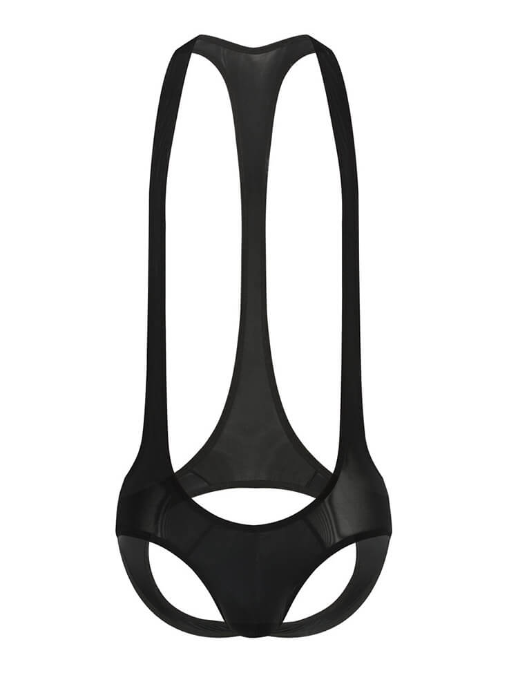 Men's Sexy Butt Cutout Suspender Bodysuit