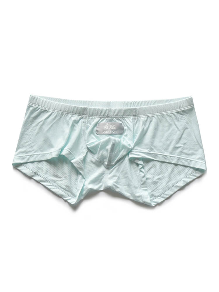 D.M Men's Mesh U-Convex Pouch Solid Boxer Briefs
