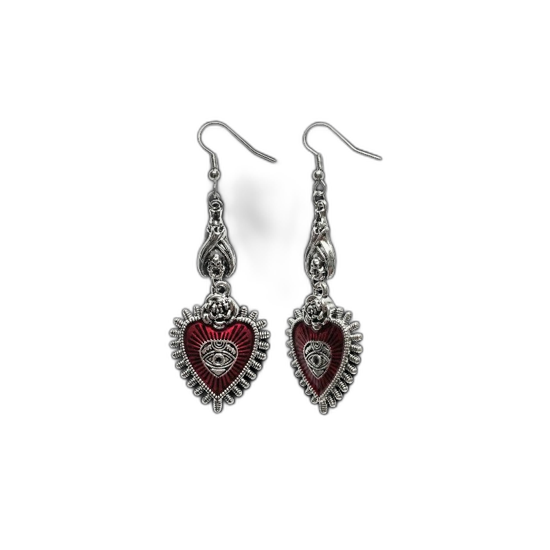 Blood Rose Earrings
