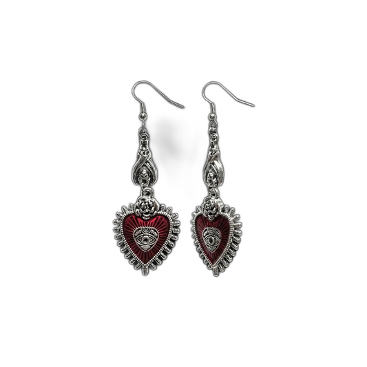 Blood Rose Earrings