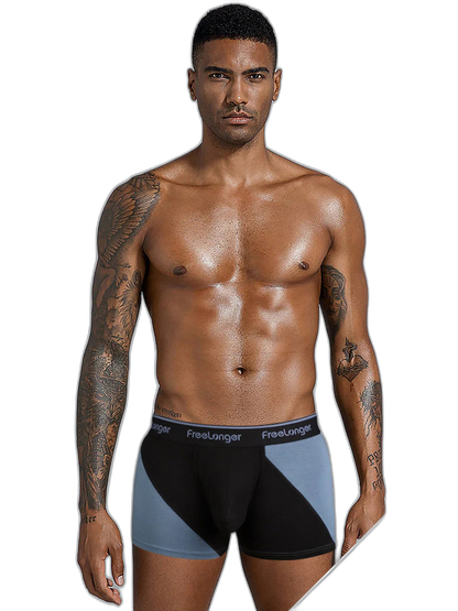 FreeLonger Men's Big Pouch Breathable Seamless Trunks