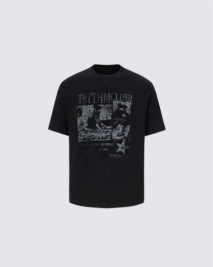 Waffle New Texture Vintage Washed Short T-Shirt