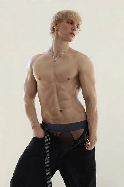 Men's Party-Ready Lace-Up Thong with Sexy Low-Rise Fit
