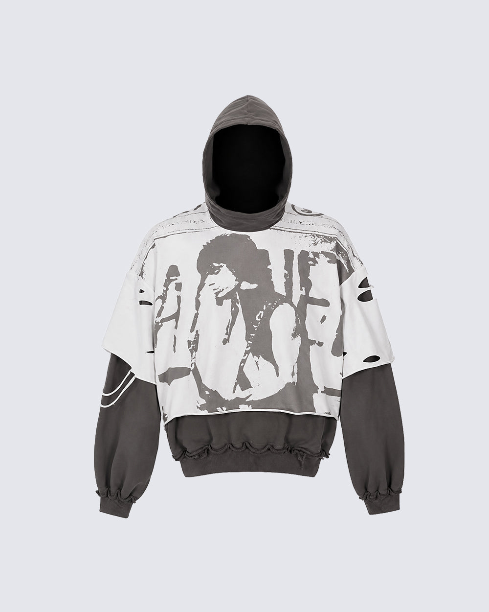 KIIKIO Grunge Layered Hoodie