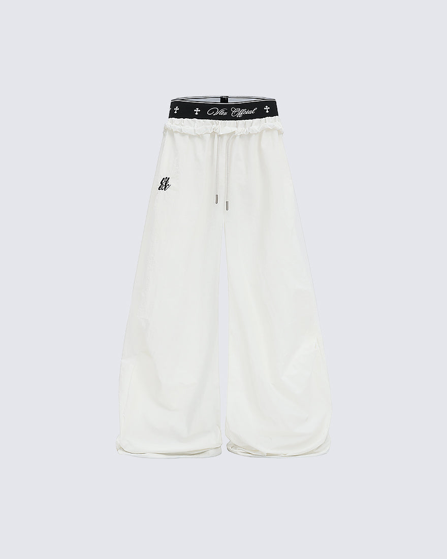KIIKIO Retro Cross-Waistband Parachute Pants