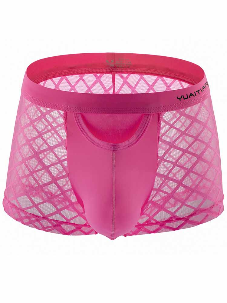 Breathable Lace Mid Waist Boxer Briefs