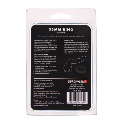 Prowler RED Silicone Cock Ring Black 55mm