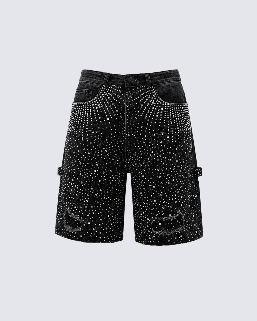 KIIKIO High Street Firework Rhinestone Denim Shorts