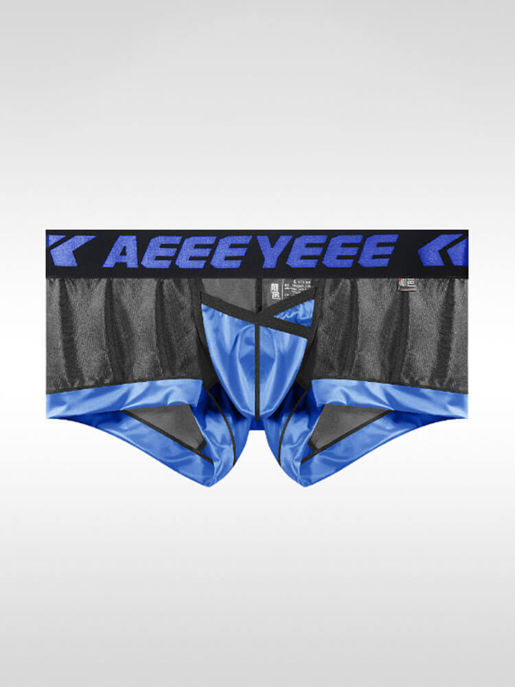  Men's Sexy Breathable Mesh Paneling Boxer Briefs