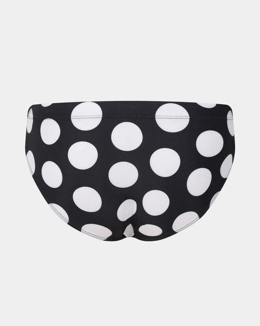 Polka Dot Mens Swim Brief - Black/White