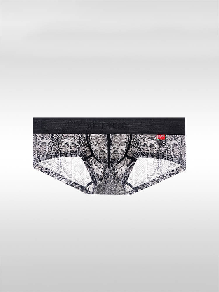 Men's Sexy Seamless Zebra Leopard Print Trunks
