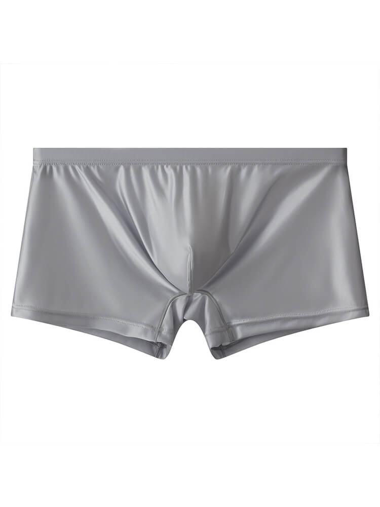 Men's Solid-Color Smooth Faux-Silk Boxer Briefs