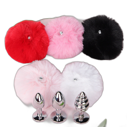 Lola - Bunny Tail Butt Plug - Metal Butt Plug - Anal Sex Toy