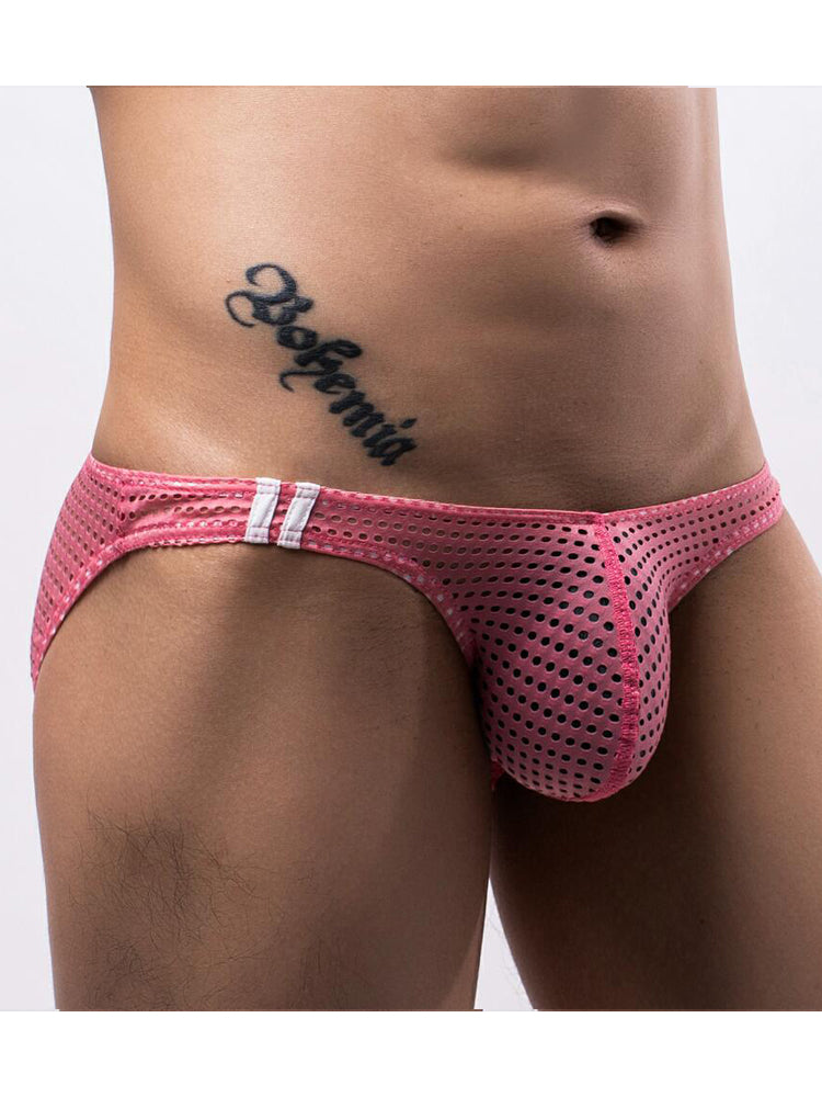 Men's Mesh Sexy Low Waist Spandex Briefs