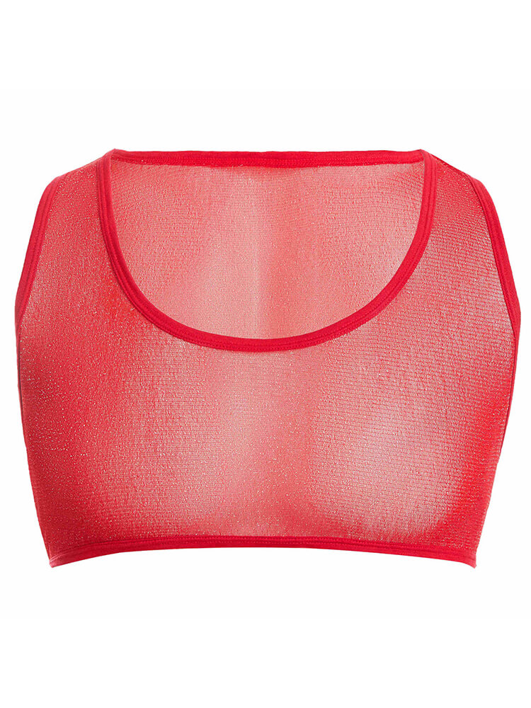 See Through Tight Elastic Lace Crop Top Tank