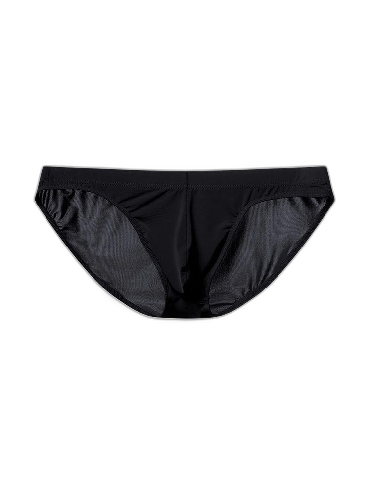 Men's Low Waist Ice Silk Transparent Seamless Briefs