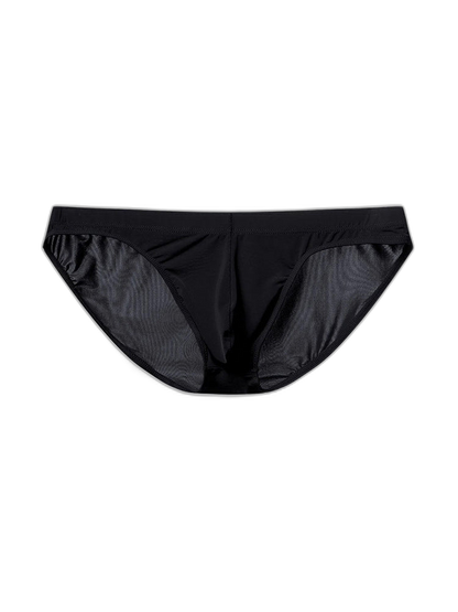Men's Low Waist Ice Silk Transparent Seamless Briefs