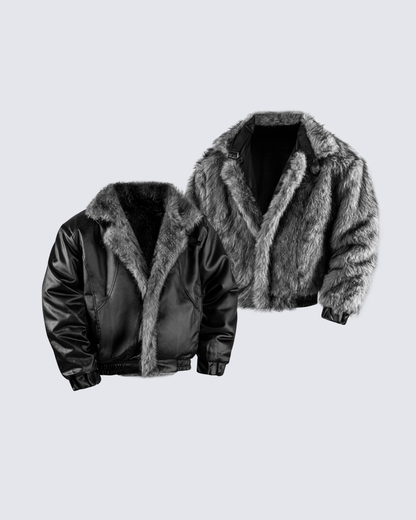 Reversible Faux Fur & Faux Leather Jacket