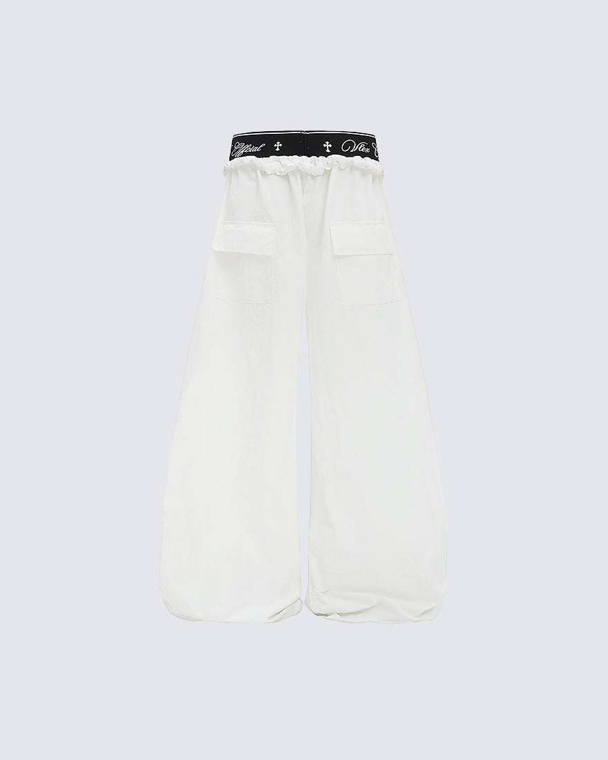 KIIKIO Retro Cross-Waistband Parachute Pants
