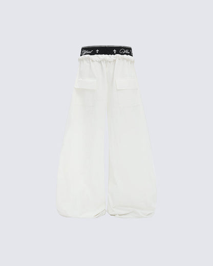 KIIKIO Retro Cross-Waistband Parachute Pants