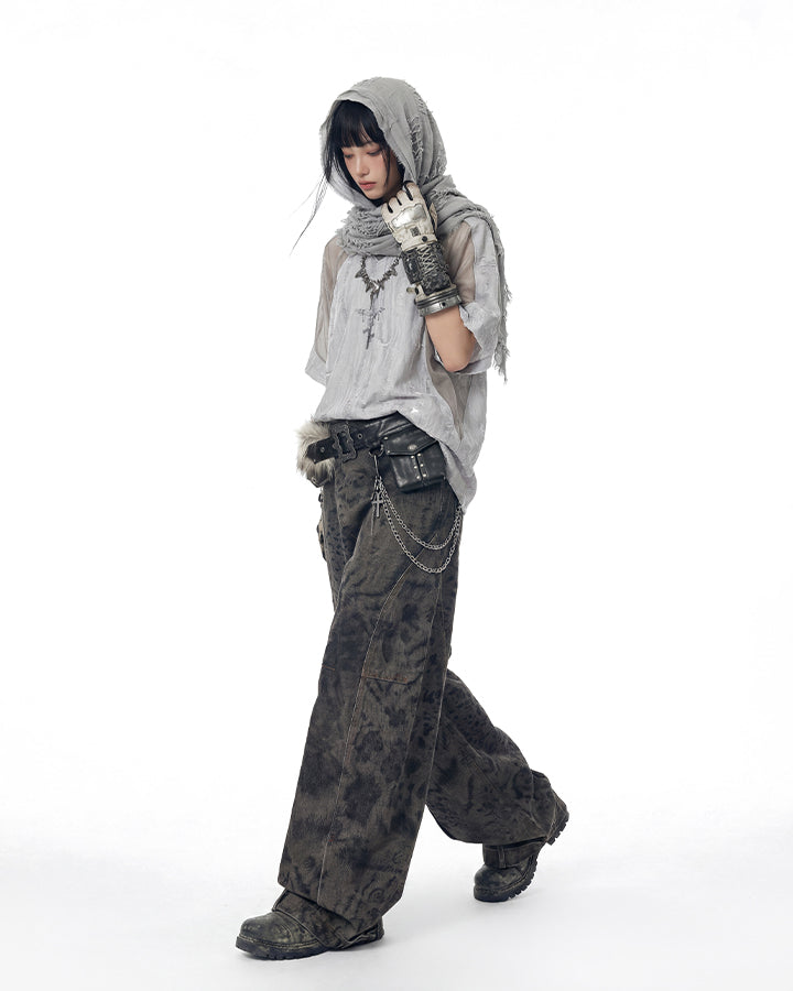 Wasteland Deconstructed Distressed Short Sleeve Tee New