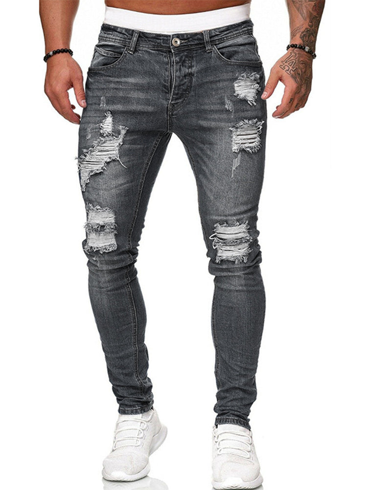 Mens Skinny Ripped Jeans