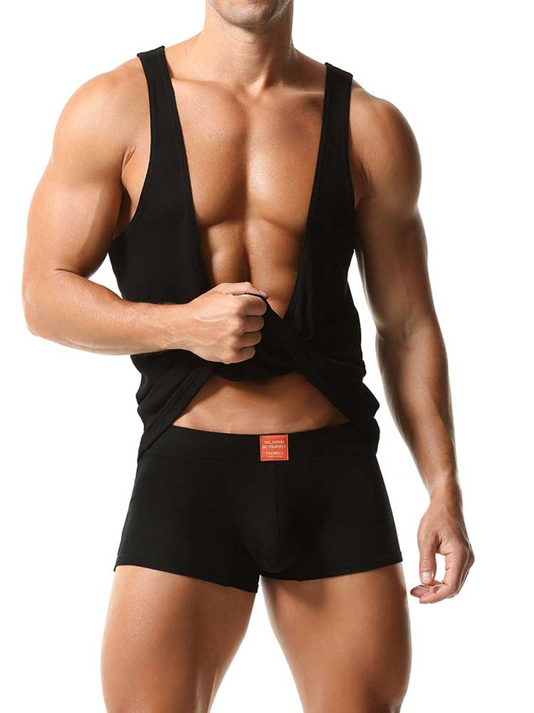Men's Sexy Side Slits V-Neck Solid Color Vest