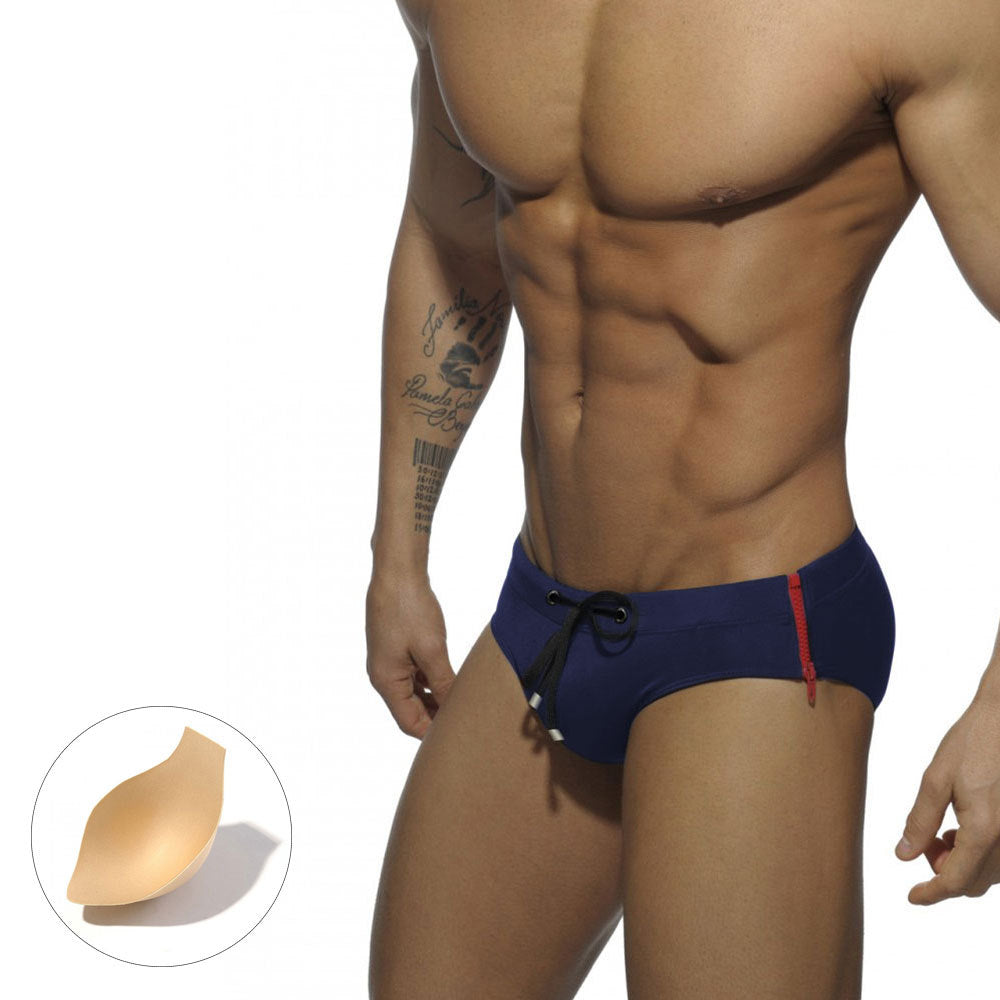 Men's Fashion Side Zip Swim Briefs