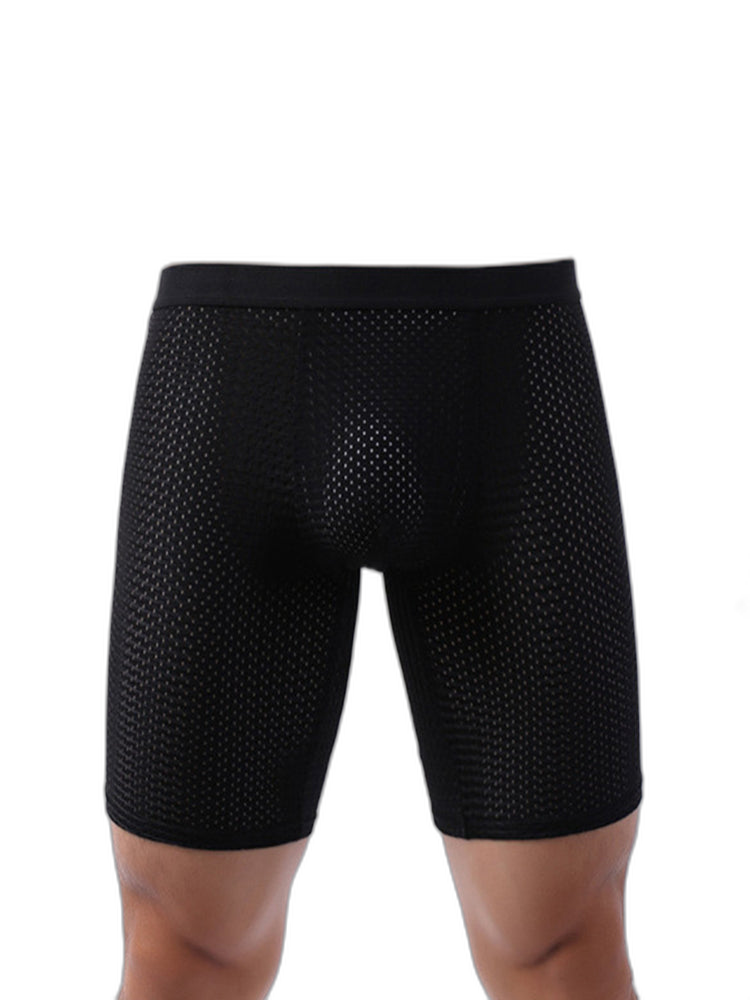 3 Pack Men’s Anti-chafing Mesh Long Boxer Briefs